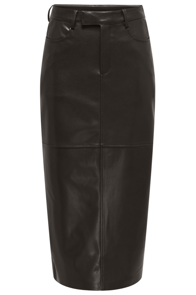 ONLVERONA FAUX LEATHER LONG SKIRT C 15350363 CHOCOLATE TORTE